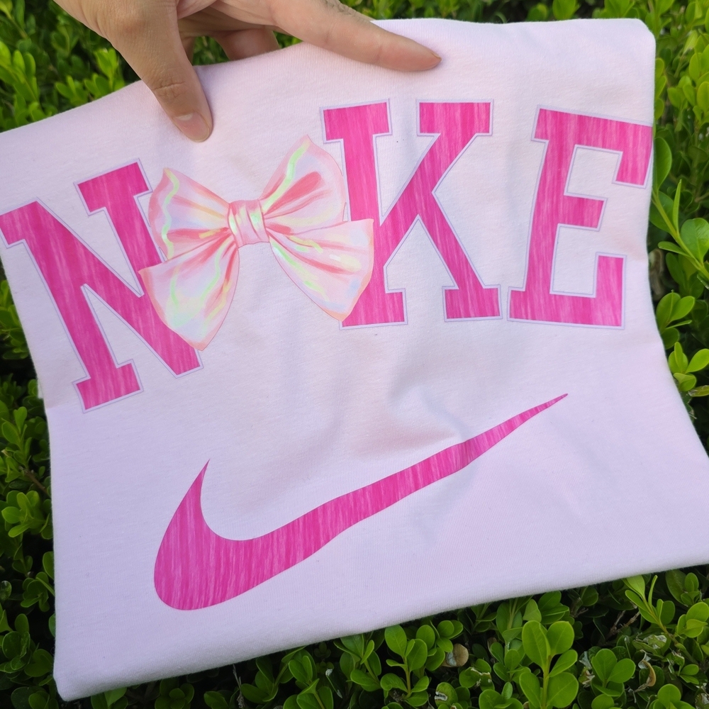 Pink Graphic Tee with Bow